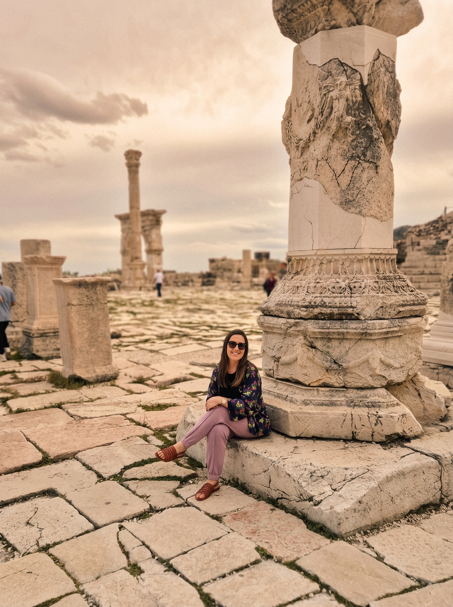 Fundadora da Agência Expansão nas ruínas de Sagalassos, Turquia
