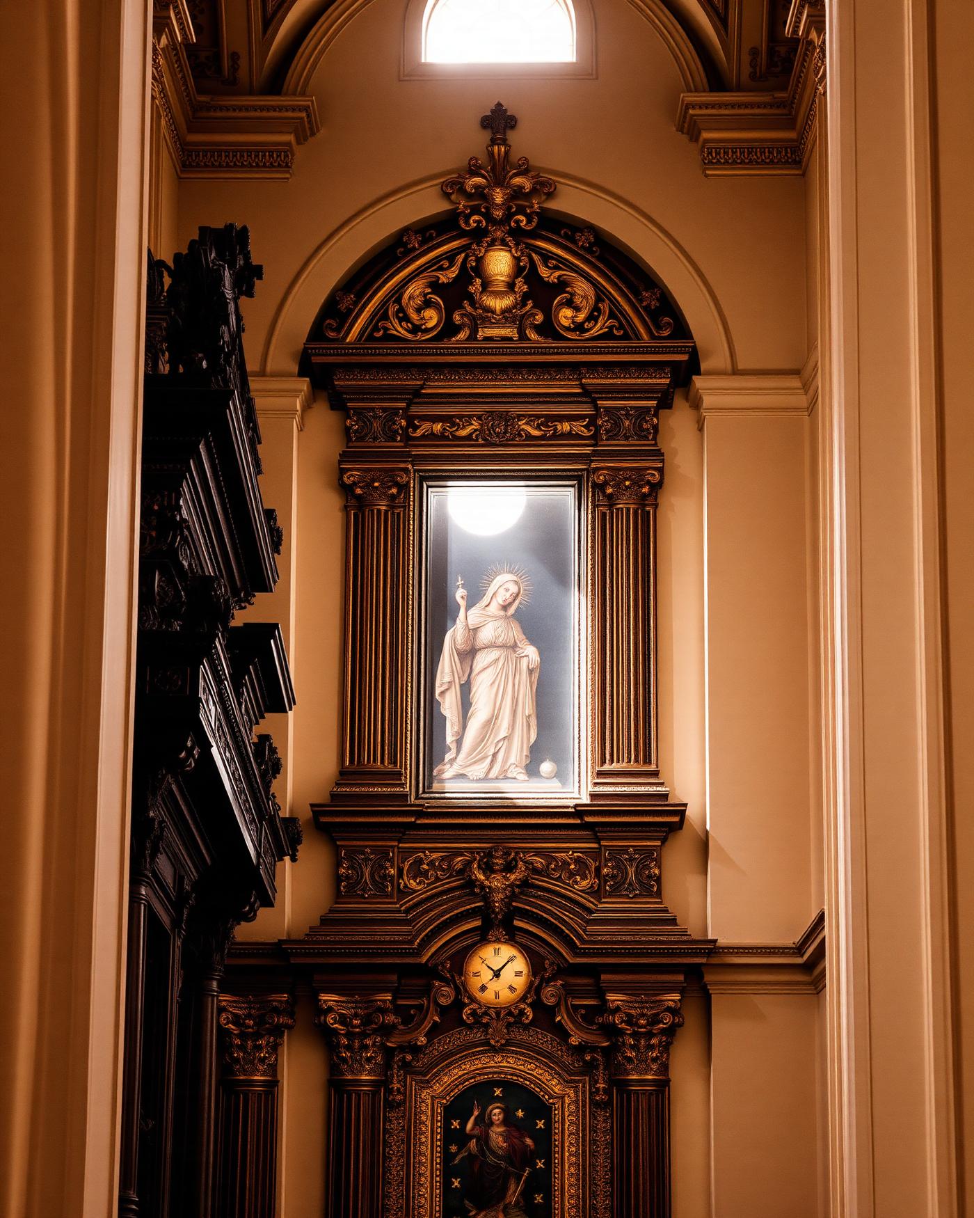 Detalhe do barroco brasileiro em uma igreja de Ouro Preto