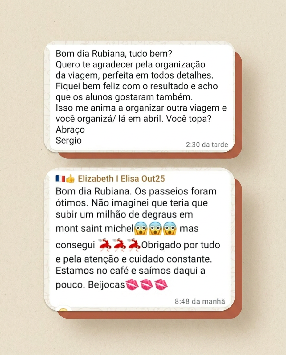 Arte com mensagens de clientes elogiando organização e cuidado